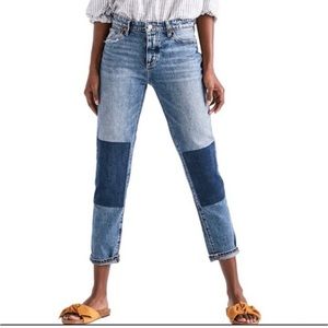 Lucky Brand Sienna Slim Boyfriend Women's Size 8 Button Fly Patches